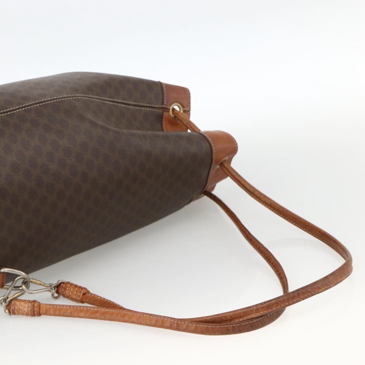 Celine Vintage Macadam Canvas And Leather Brown Canvas Backpack Bag (Pre-Owned)