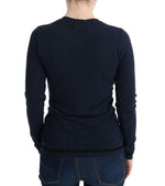Costume National Blue V-neck Viscose Women's Sweater