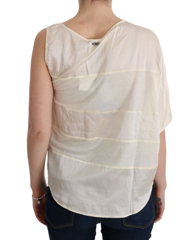 Costume National Beige Asymmetric Top Women's Blouse