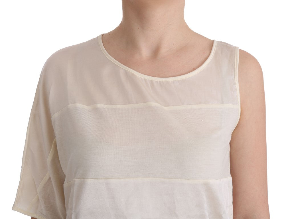 Costume National Beige Asymmetric Top Women's Blouse