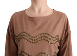 John Galliano Chic Brown Crewneck Cotton Women's Sweater