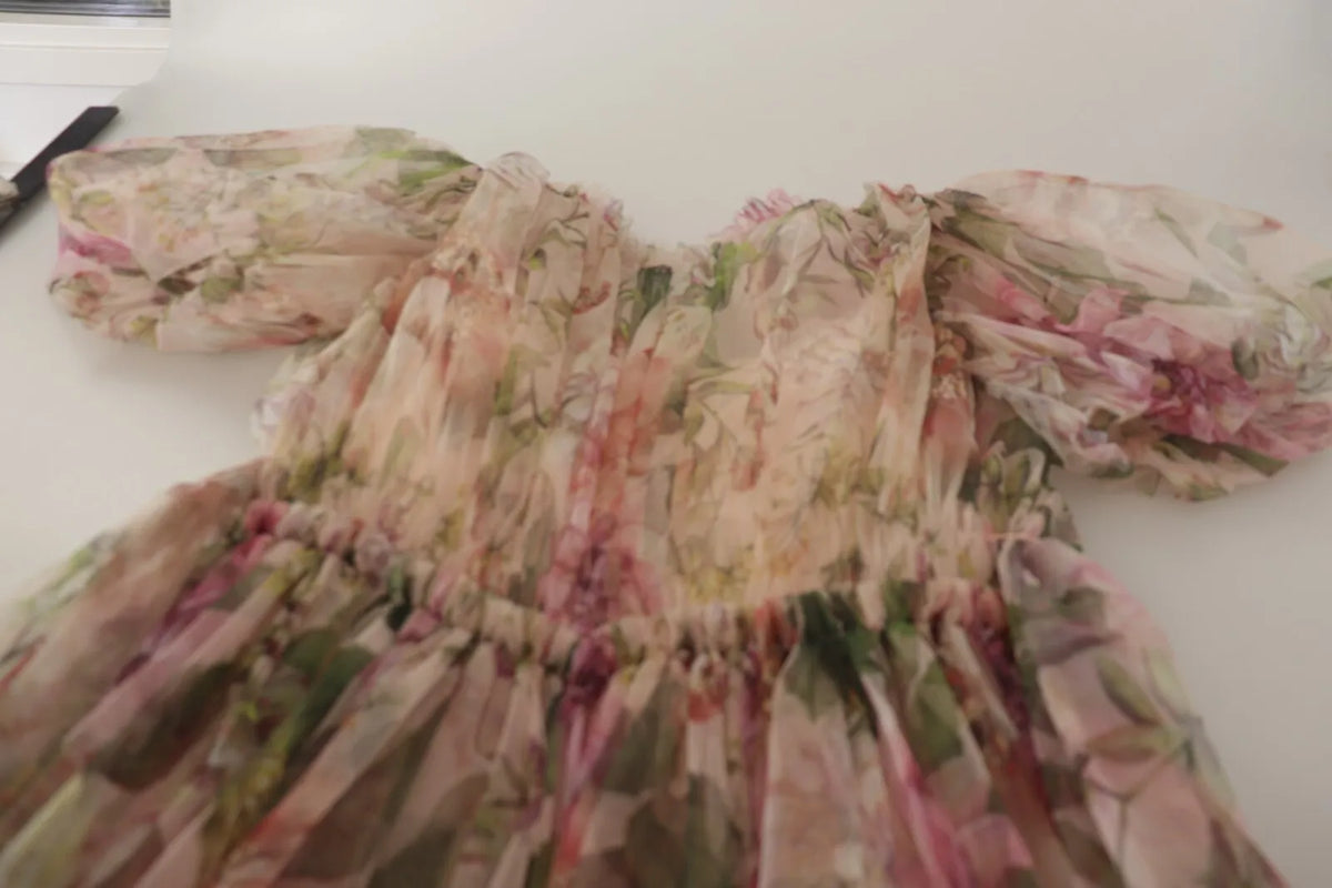 Dolce & Gabbana Multicolor Floral Print Long Maxi Gown Women's Dress (Pre-Owned)