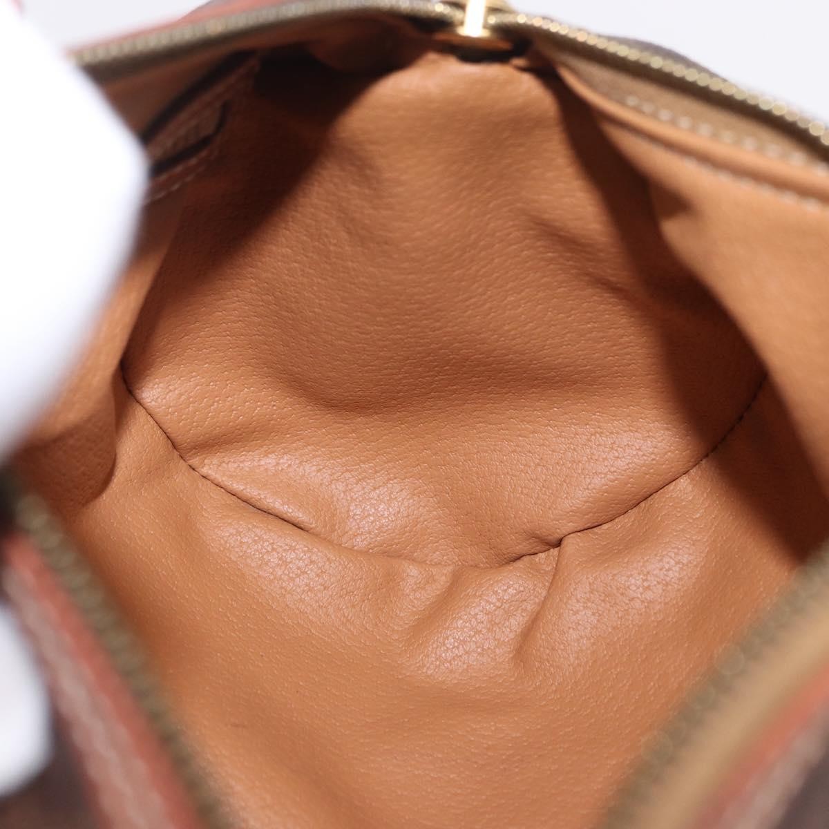 Celine Vintage Barrel Macadam Canvas & Leather Brown Pvc Handbag (Pre-Owned)