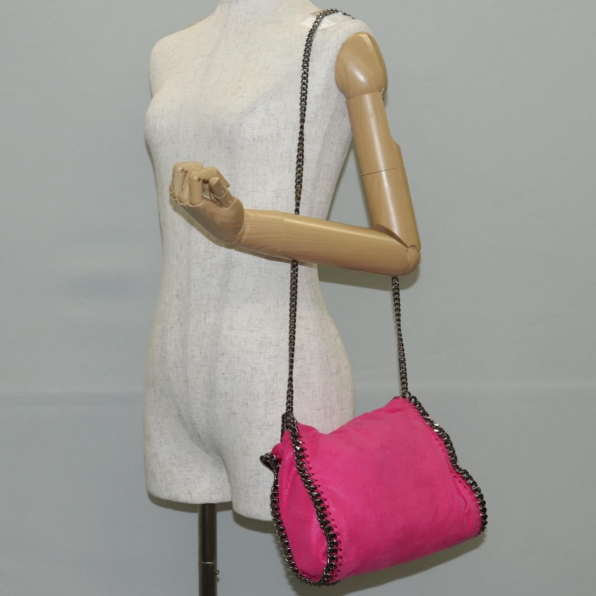 Stella Mccartney Falabella Fold Over Suede Pink Suede Shoulder Bag Bag (Pre-Owned)