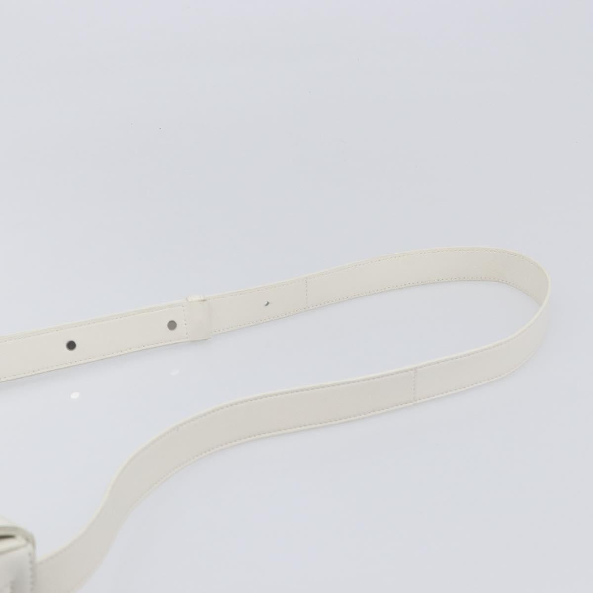 Bottega Veneta Cassette Maxi Intrecciato Leather White Leather Crossbody Bag Bag (Pre-Owned)