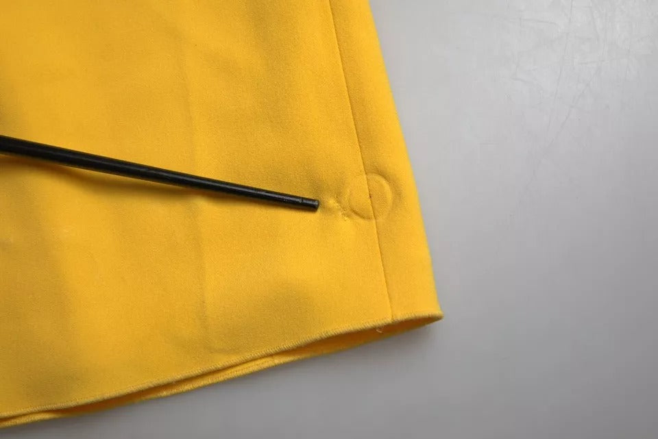 Dolce & Gabbana Yellow One Shoulder Side Slit Midi Women's Dress (Pre-Owned)