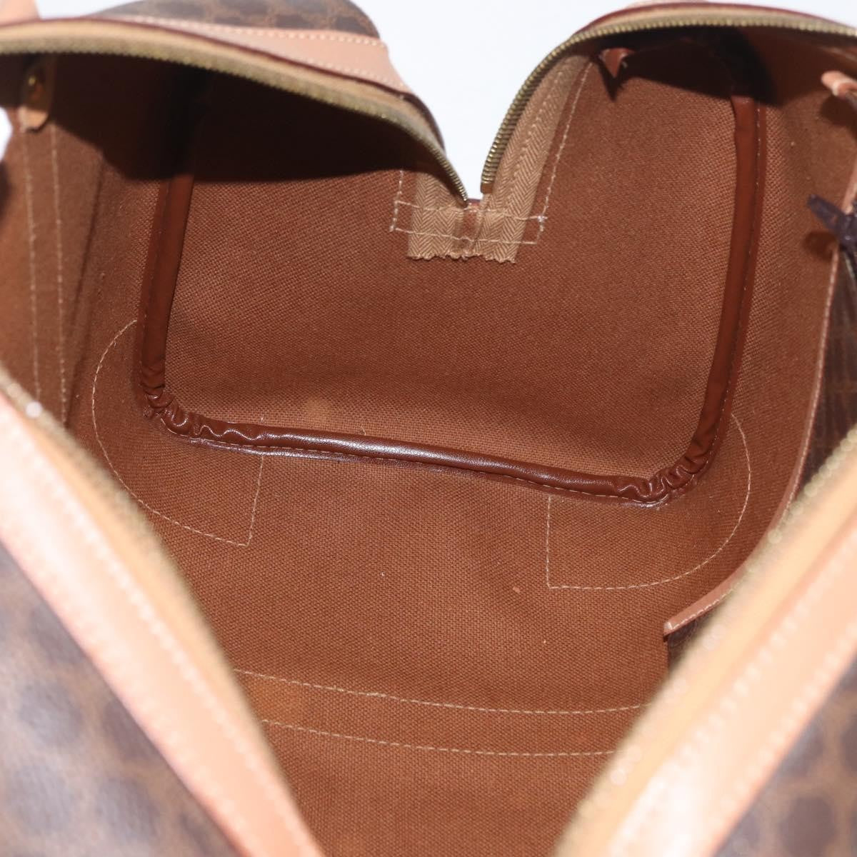 Celine Vintage Duffle Macadam Coated Canvas Brown Pvc Handbag (Pre-Owned)