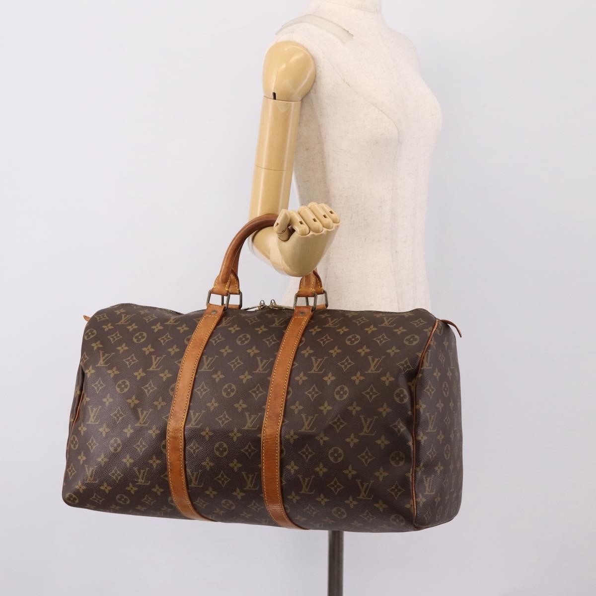 Louis Vuitton Keepall Monogram Canvas Brown Canvas Travel Bag Bag (Pre-Owned)