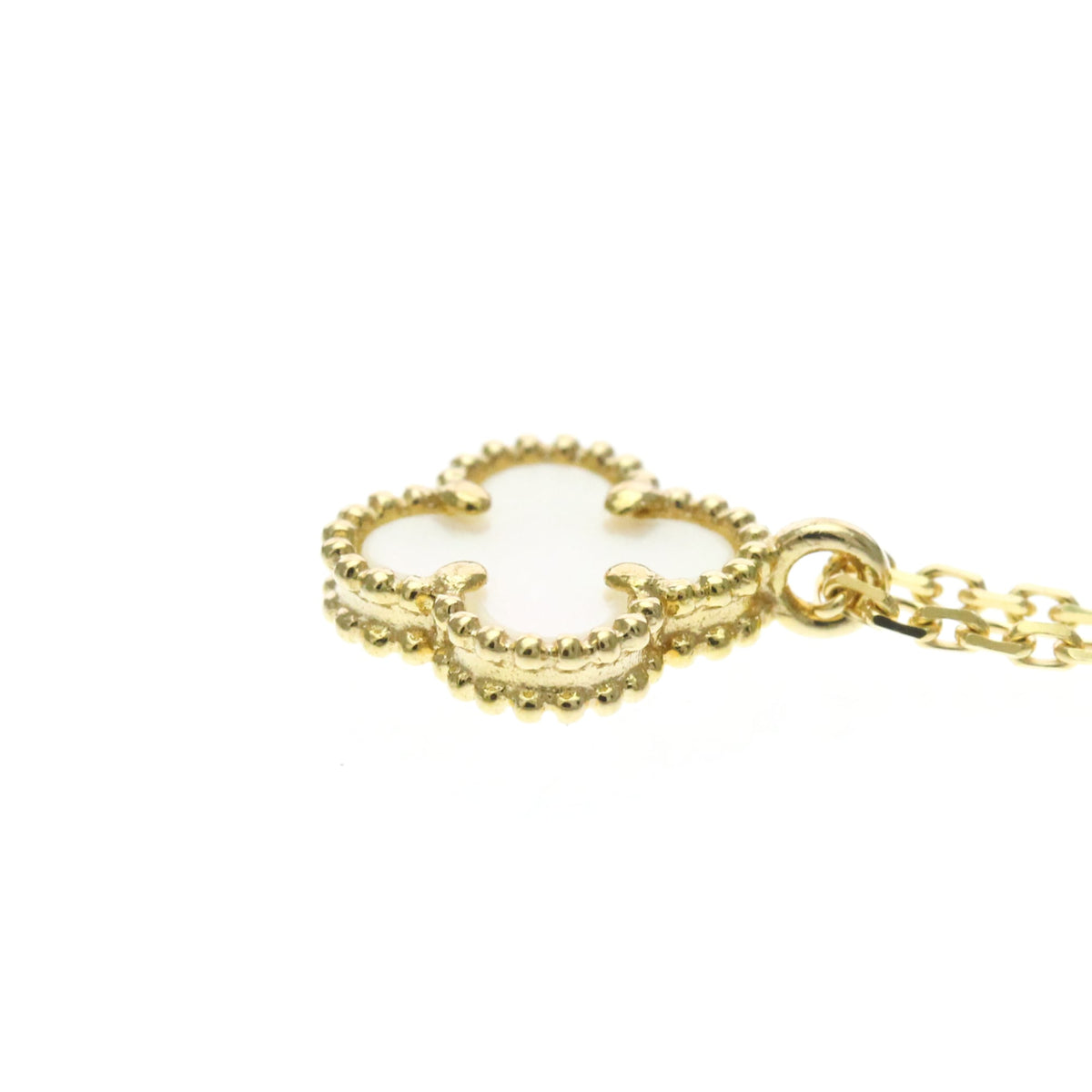 Van Cleef & Arpels Sweet Alhambra Pendant 18K Yellow Gold And Mother Of Pearl Gold Yellow_Gold Necklace Jewelry (Pre-Owned)