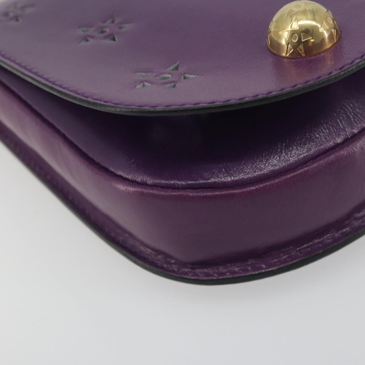 Celine Vintage Leather Purple Leather Shoulder Bag Bag (Pre-Owned)