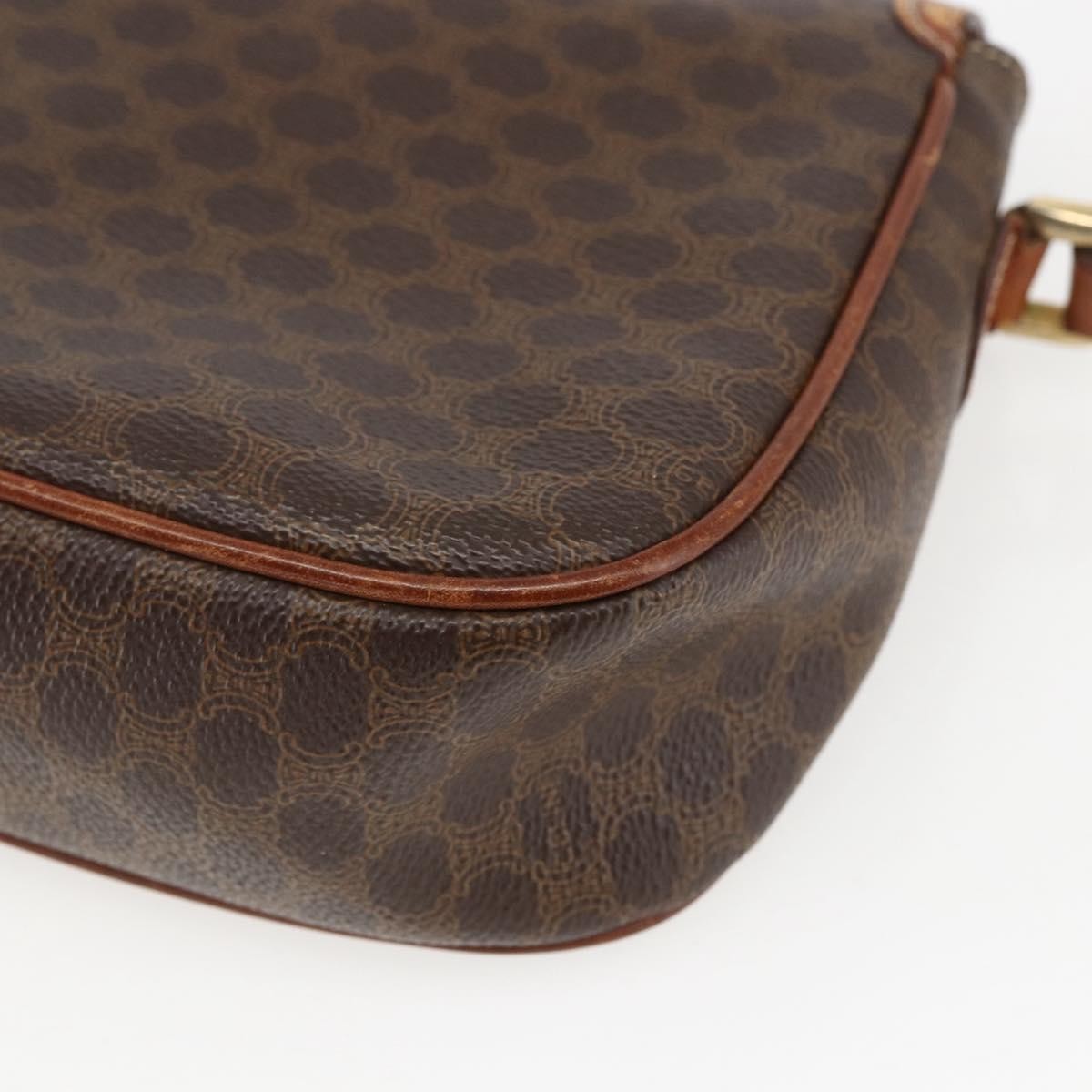 Celine Vintage Macadam Canvas And Leather Brown Canvas Shoulder Bag Bag (Pre-Owned)
