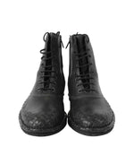 Bottega Veneta Men's Dark Gray Leather Side Zipper Boots 456529 2015