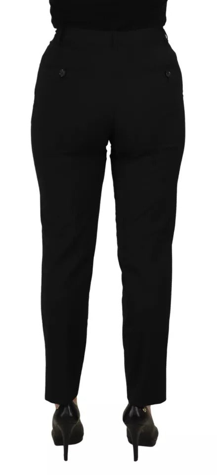 Dolce & Gabbana Black High Waist Tapered Trouser Women's Pants (Pre-Owned)