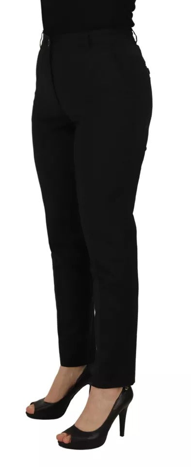 Dolce & Gabbana Black High Waist Tapered Trouser Women's Pants (Pre-Owned)