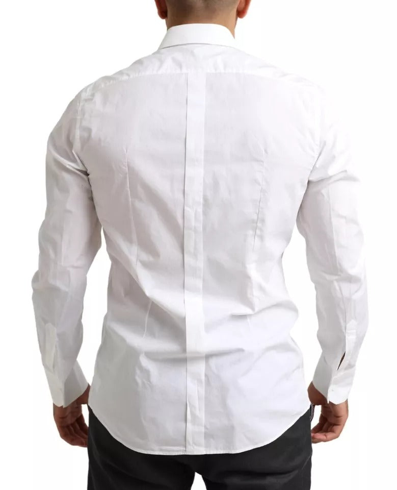 Dolce & Gabbana White GOLD Formal Cotton Tuxedo Dress Men's Shirt (Pre-Owned)