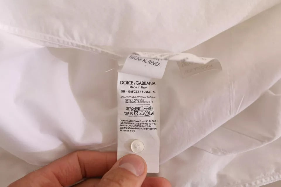Dolce & Gabbana White GOLD Formal Cotton Tuxedo Dress Men's Shirt (Pre-Owned)