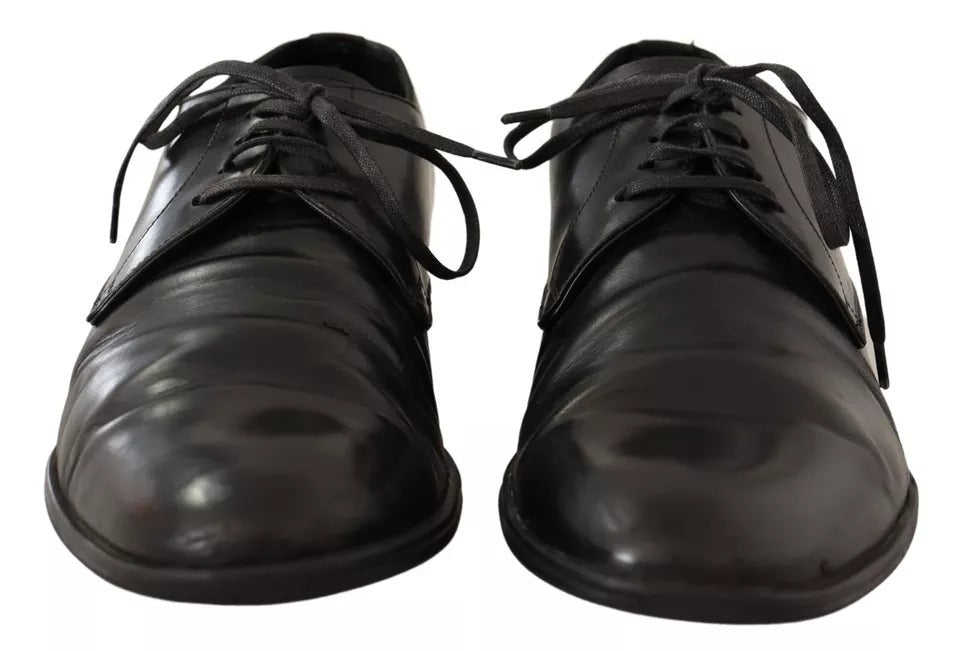 Dolce & Gabbana Black Leather Derby Dress Formal Men's Shoes (Pre-Owned)