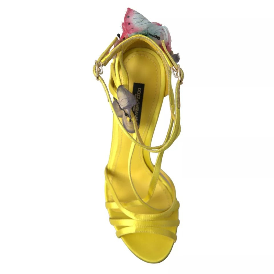 Dolce & Gabbana Yellow Butterfly Applique Sandals Women's Shoes (Pre-Owned)