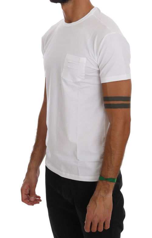 Daniele Alessandrini Elegant White Crew-Neck Cotton Men's T-Shirt