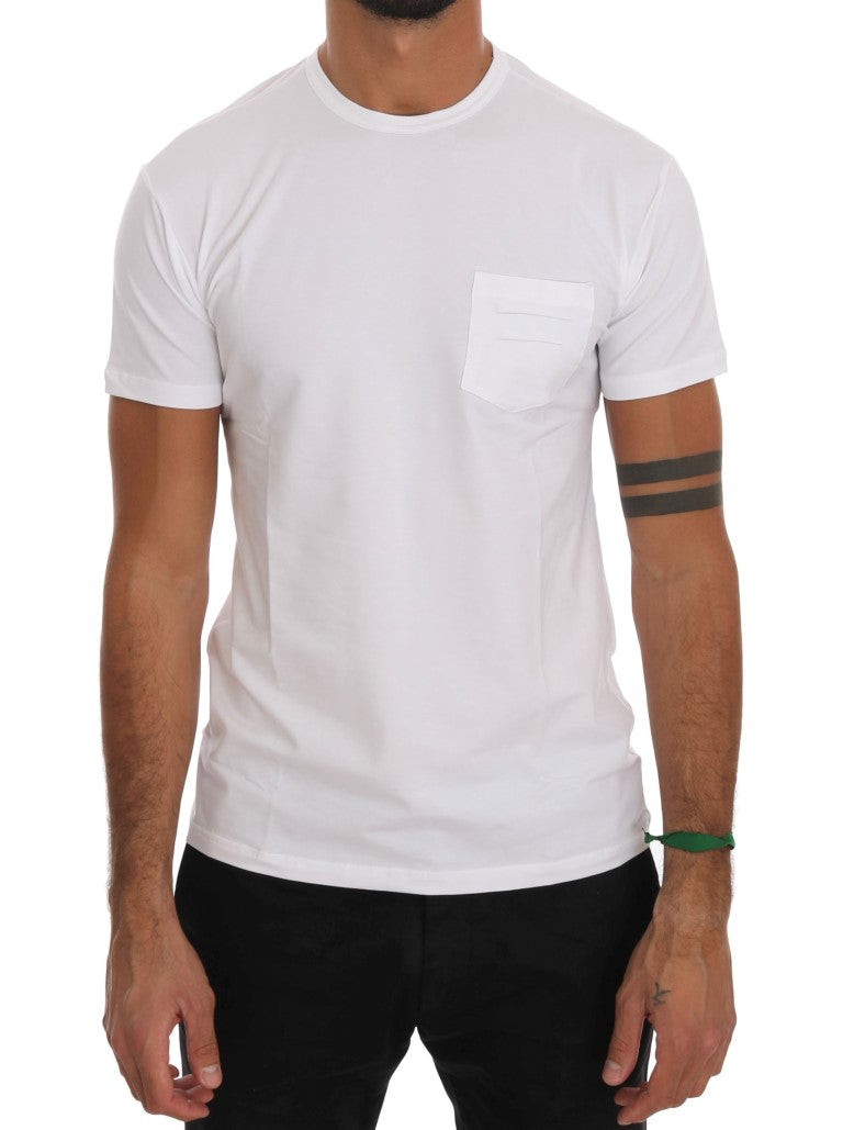Daniele Alessandrini Elegant White Crew-Neck Cotton Men's T-Shirt