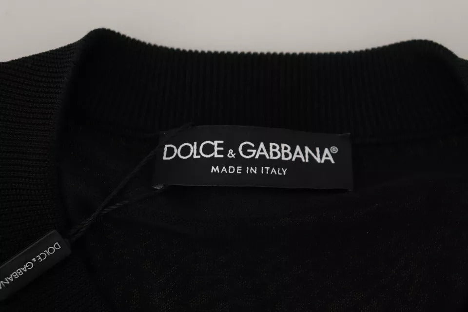 Dolce & Gabbana Black Polyester Crewneck Men Pullover Men's Sweater (Pre-Owned)