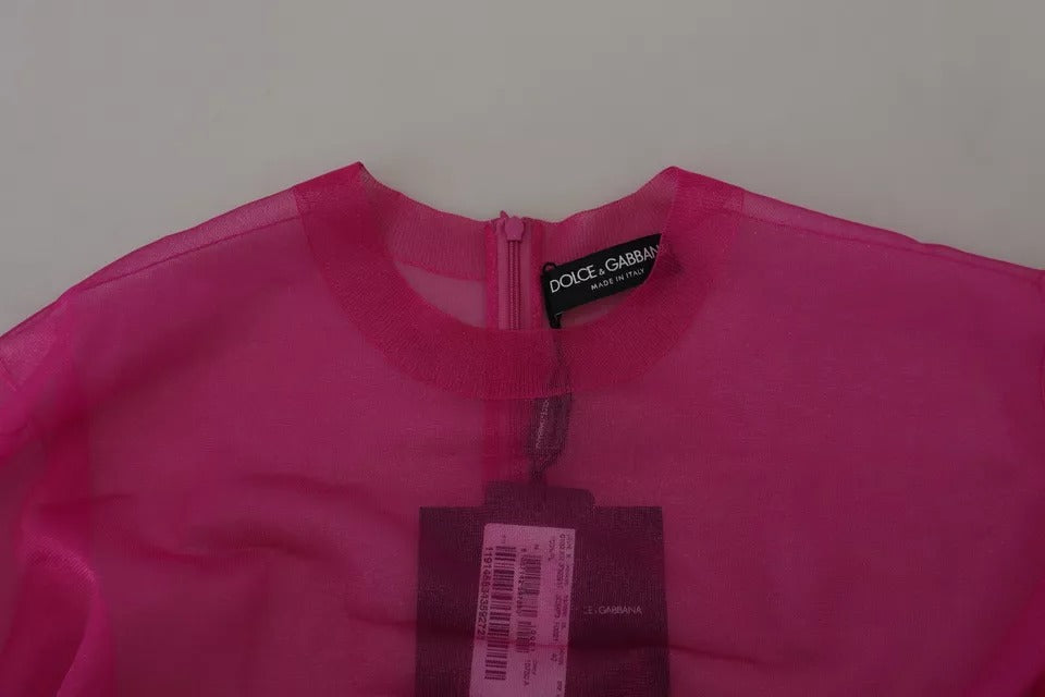 Dolce & Gabbana Fuchsia Polyester Crewneck Pullover Women's Sweater (Pre-Owned)