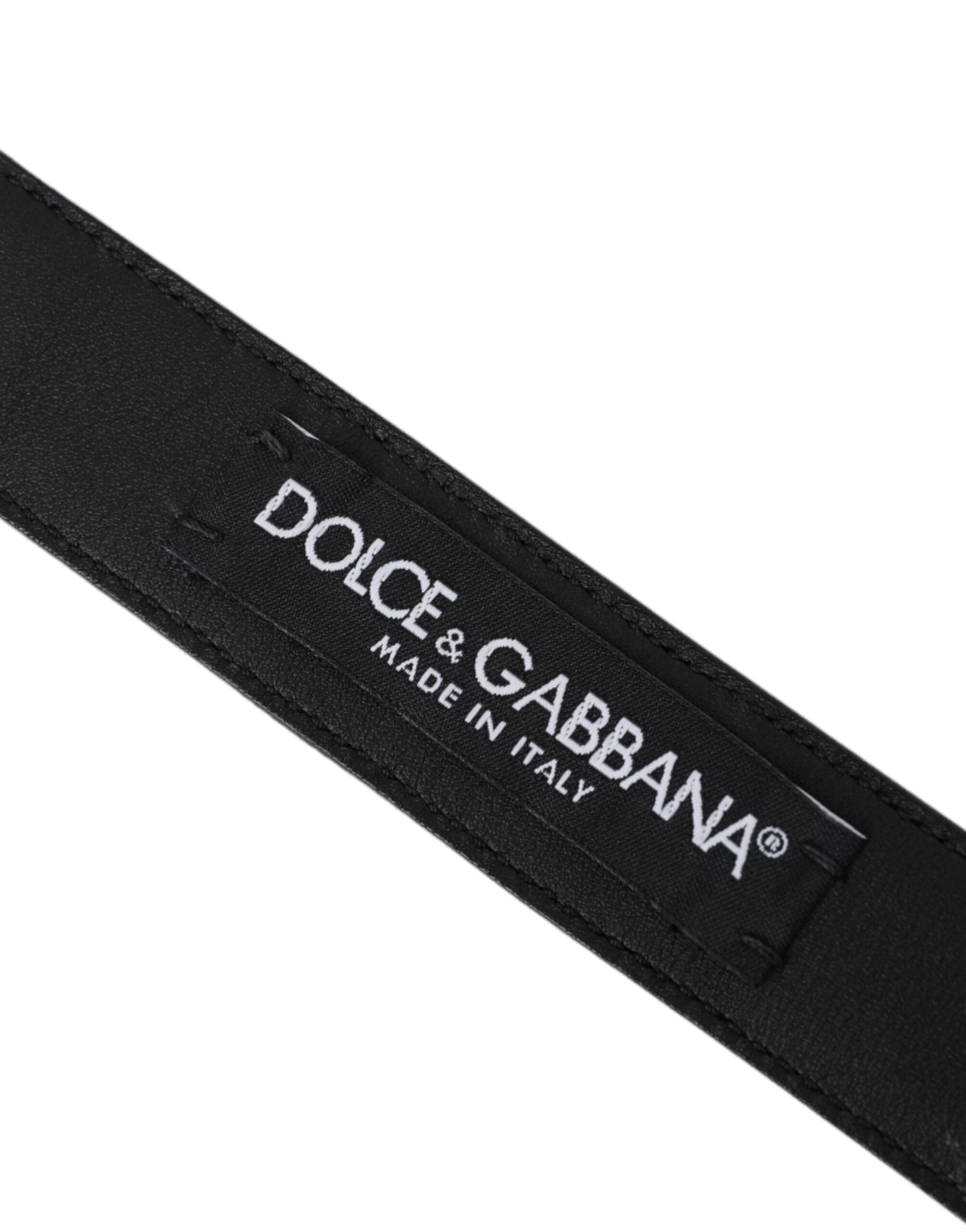 Dolce & Gabbana Dark Brown Perforated Leather Metal Buckle Belt Men's Men