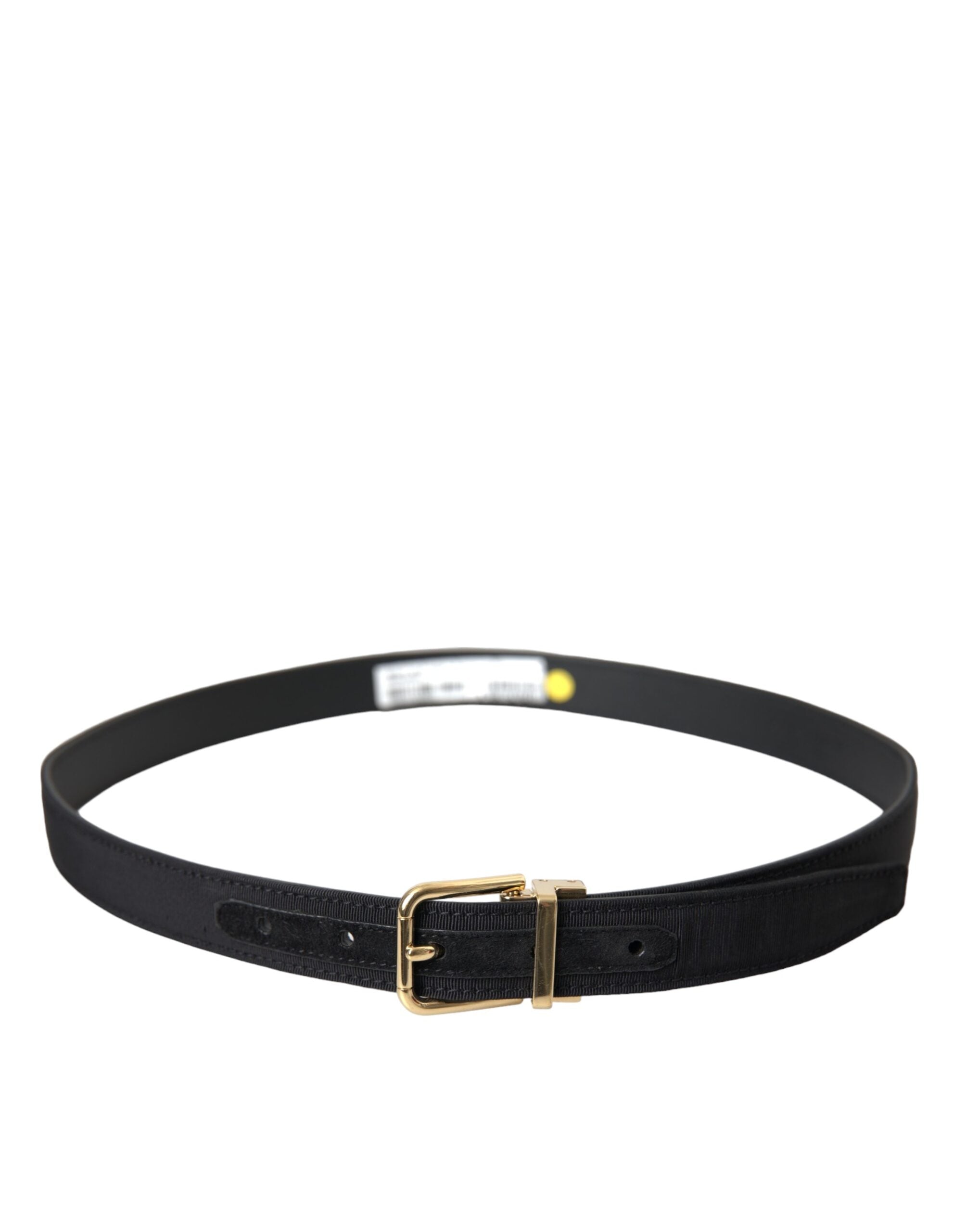 Dolce & Gabbana Black Gros Grain Gold Metal Buckle Belt Men's Men