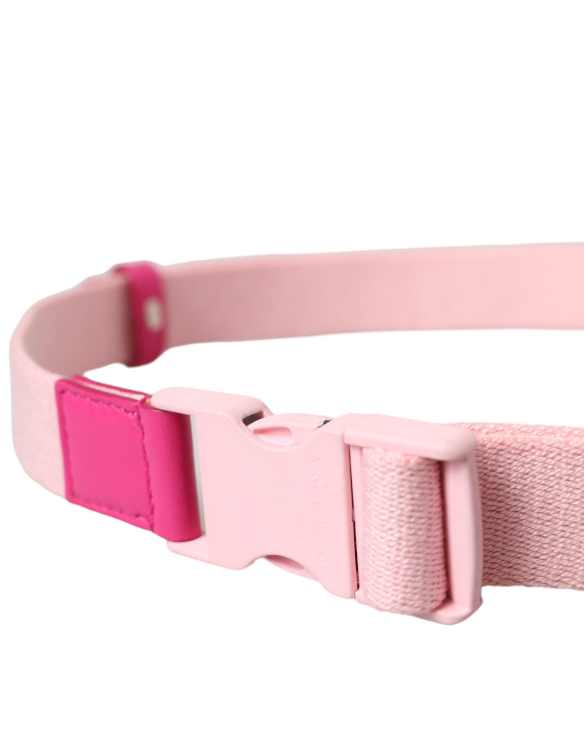 Dolce & Gabbana Pink Canvas Stretch Plastic Buckle Women Women's Belt