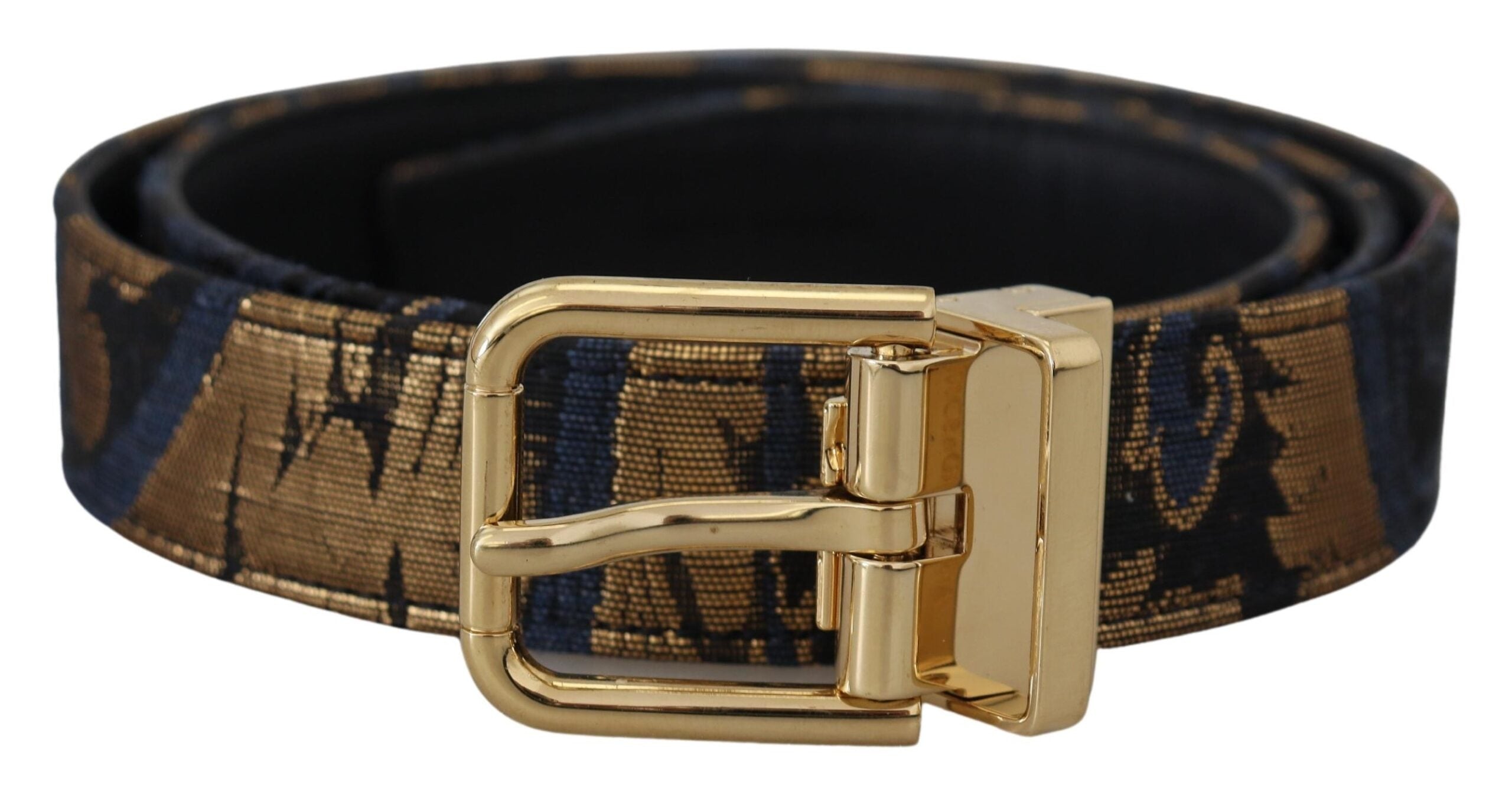 Dolce & Gabbana Multicolor Jacquard Leather Logo Buckle Women's Belt