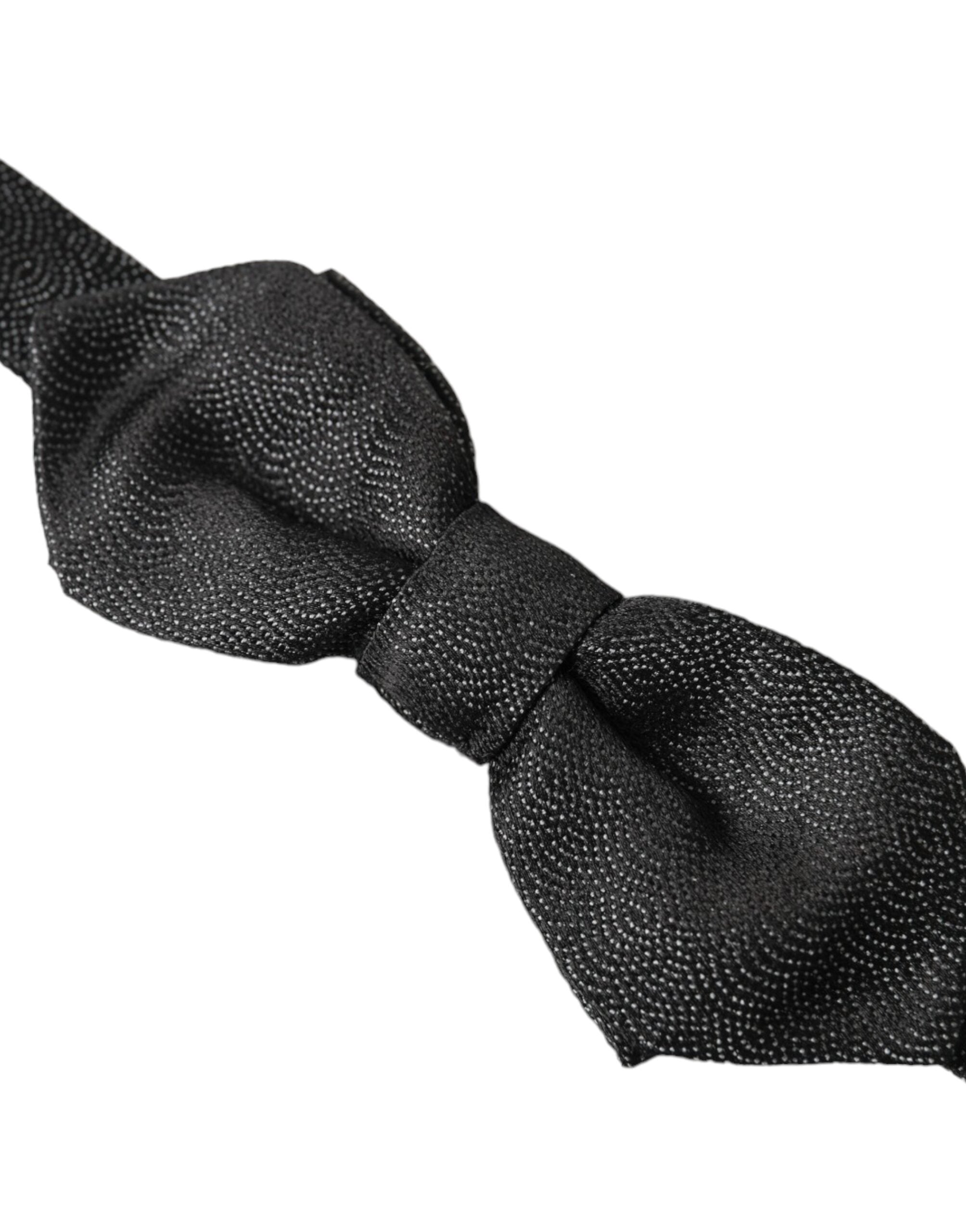 Dolce & Gabbana Black Silk Adjustable Neck Men Bow Men's Tie