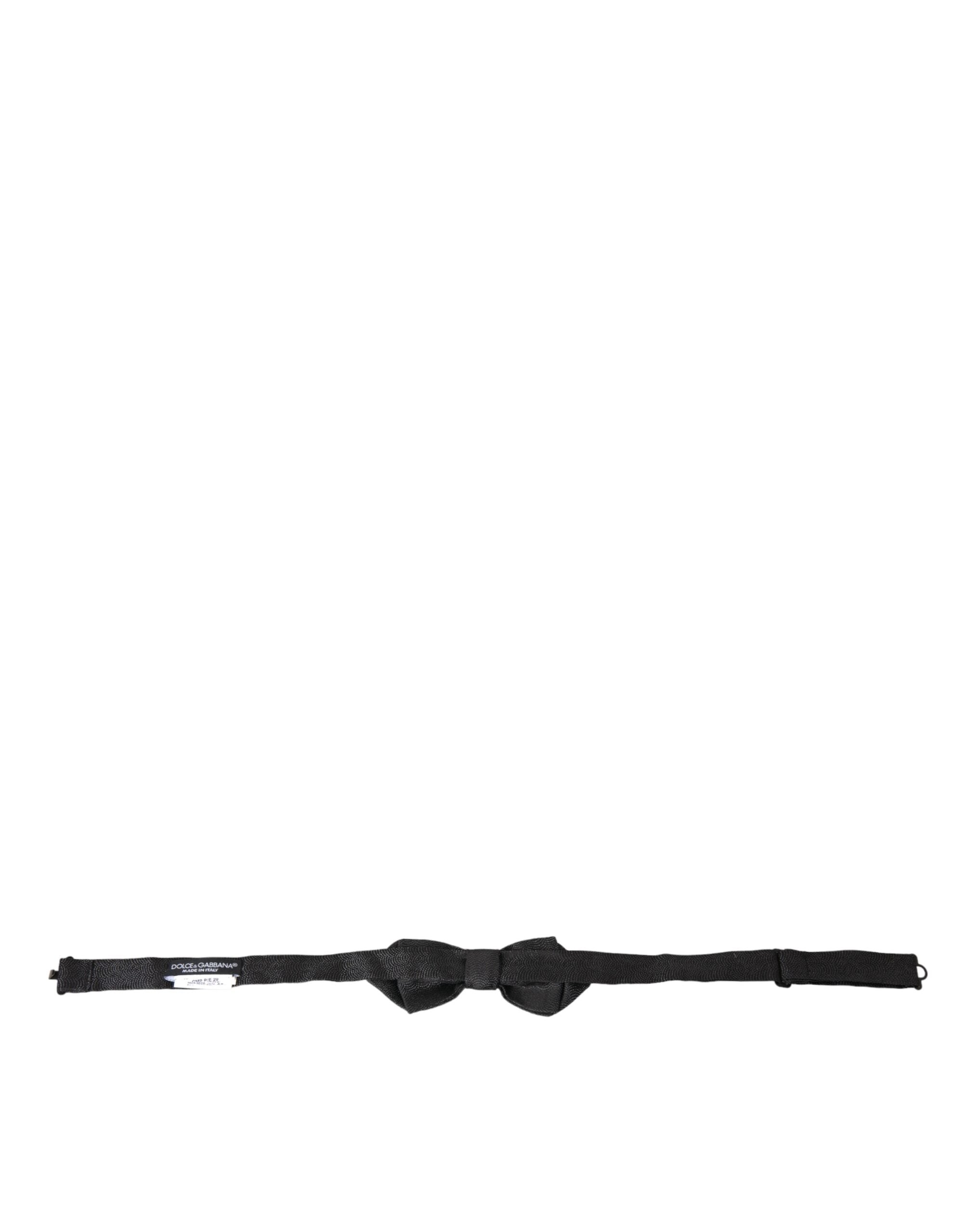 Dolce & Gabbana Black Silk Adjustable Neck Men Bow Men's Tie