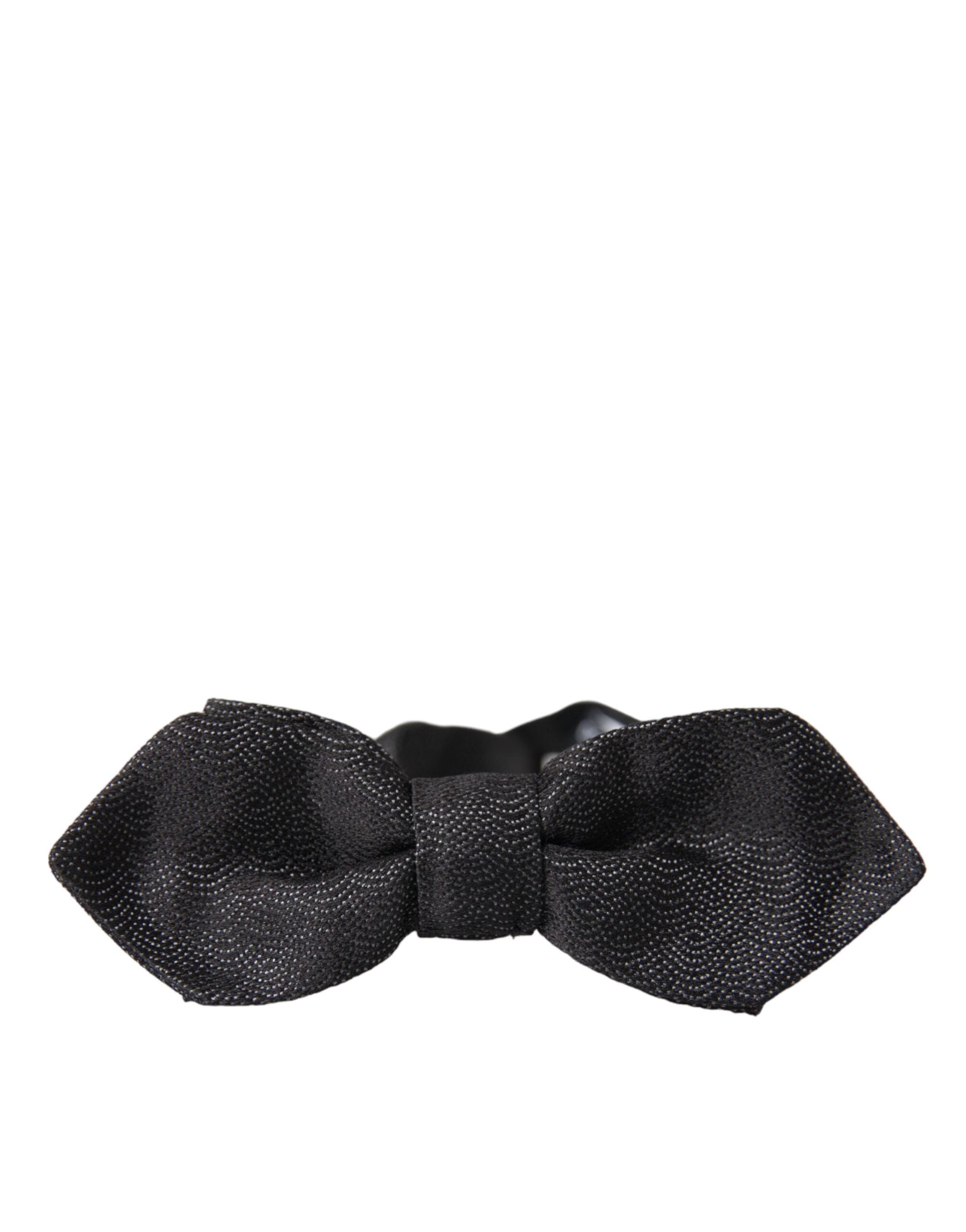 Dolce & Gabbana Black Silk Adjustable Neck Men Bow Men's Tie