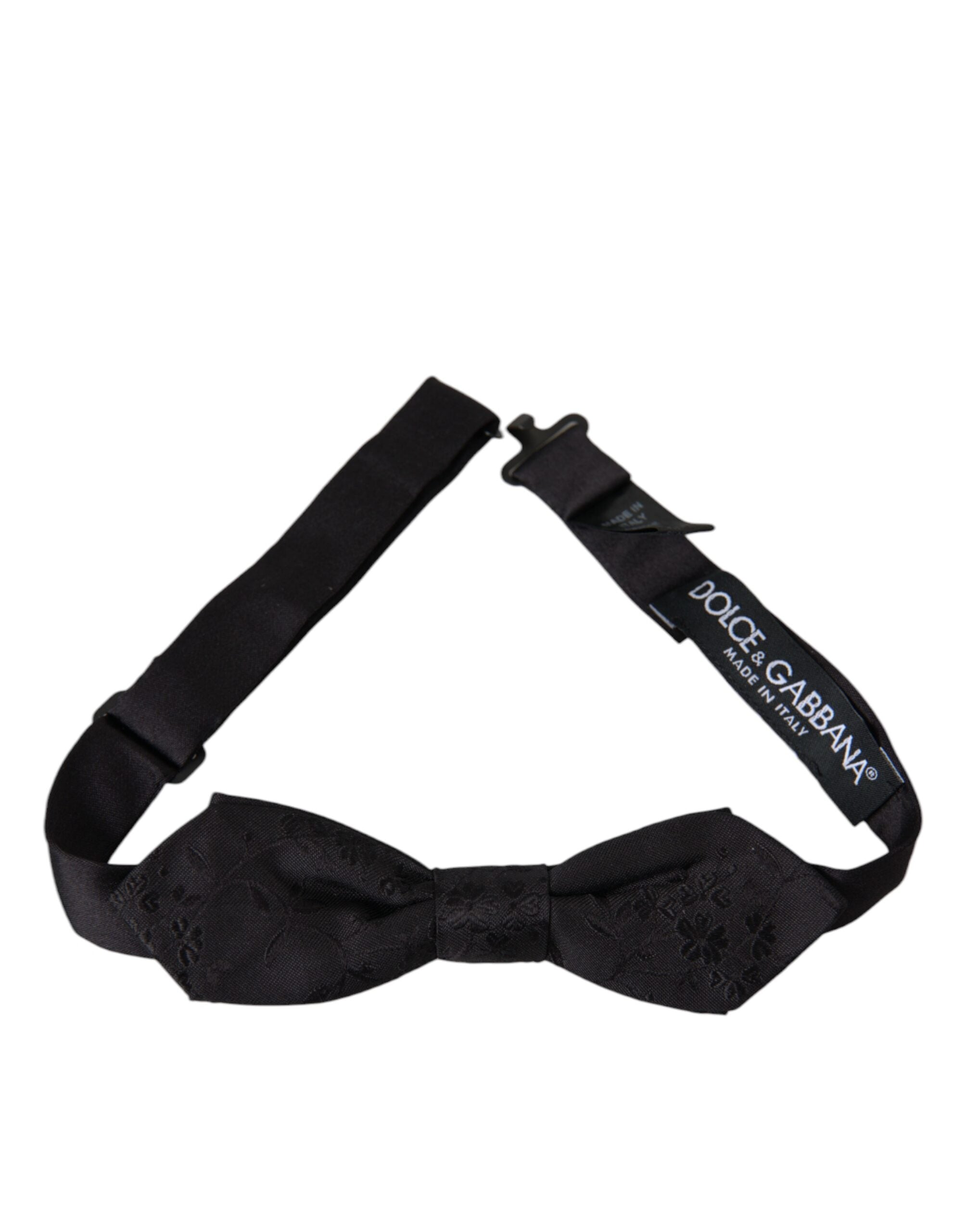 Dolce & Gabbana Black Silk Adjustable Neck Men Bow Men's Tie