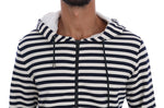 Daniele Alessandrini Elegant Full Zip Hooded Striped Men's Sweater
