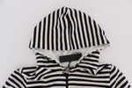 Daniele Alessandrini Elegant Full Zip Hooded Striped Men's Sweater