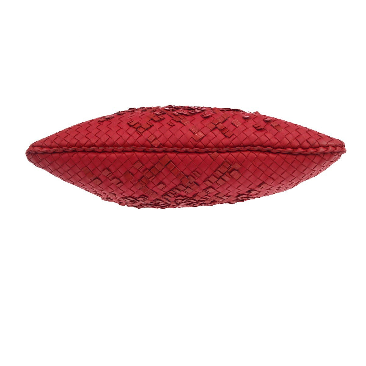 Bottega Veneta Veneta Plisse Hobo Intrecciato Nappa Red Leather Shoulder Bag Bag (Pre-Owned)