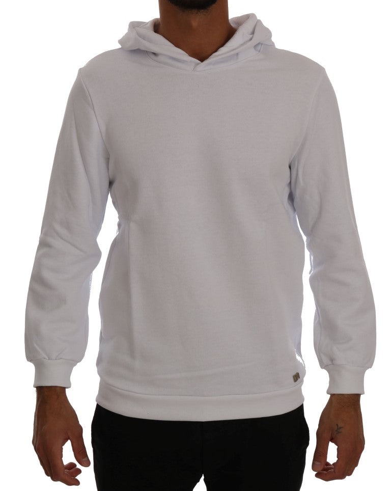 Daniele Alessandrini Elegant White Cotton Hooded Men's Sweater