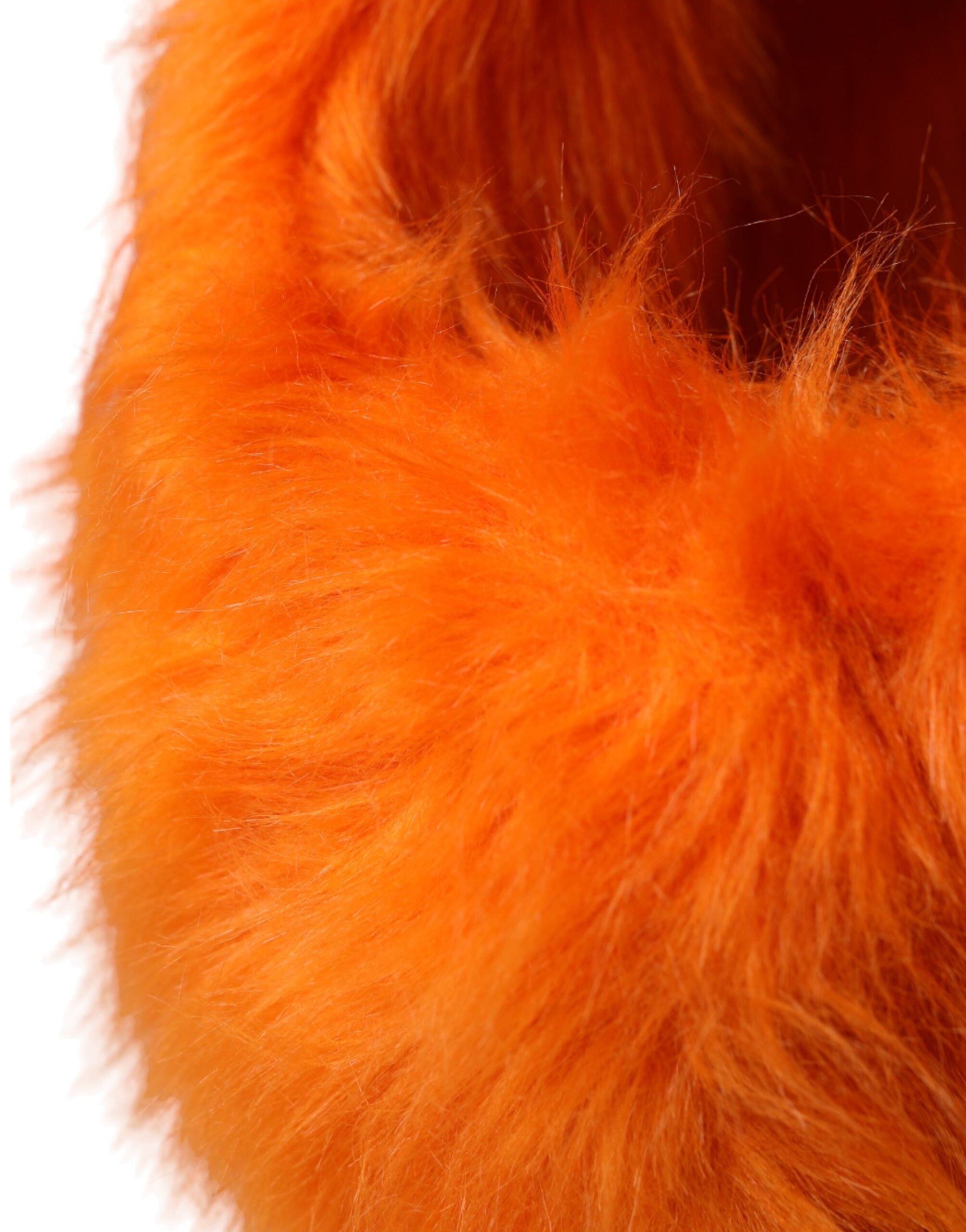 Dolce & Gabbana Orange Faux Fur Whole Head Wrap Women's Hat