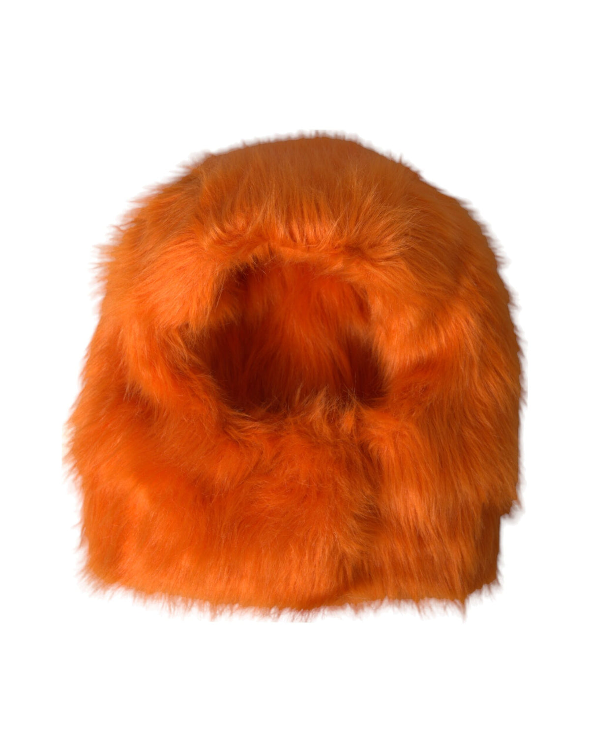 Dolce & Gabbana Orange Faux Fur Whole Head Wrap Women's Hat