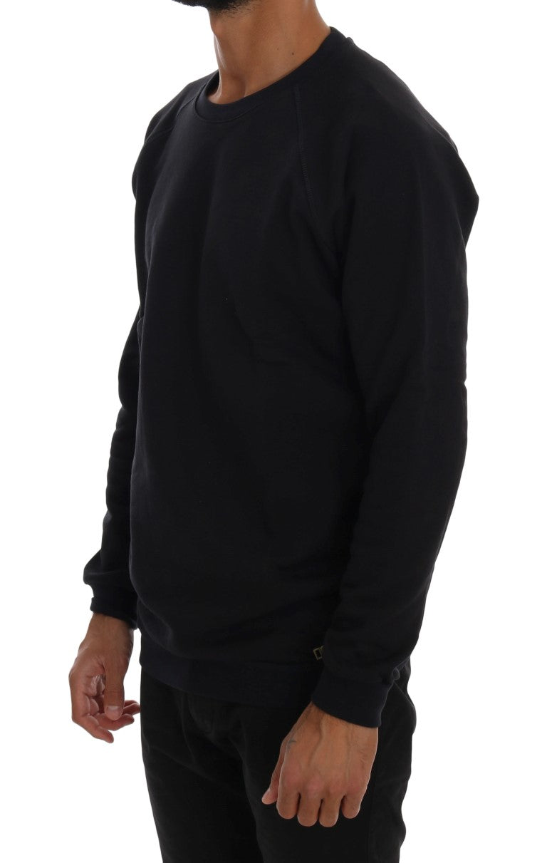Daniele Alessandrini Chic Dark Blue Crewneck Cotton Men's Sweater