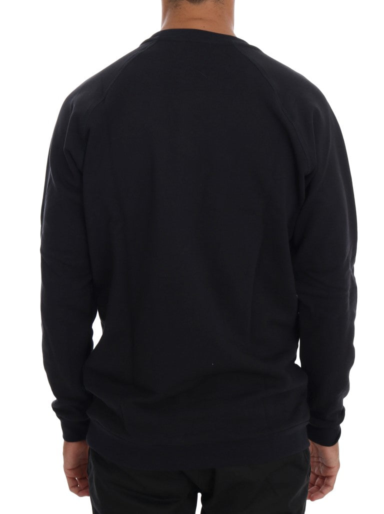 Daniele Alessandrini Chic Dark Blue Crewneck Cotton Men's Sweater
