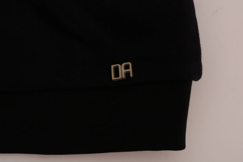 Daniele Alessandrini Elegant Black Cotton Crewneck Men's Sweater