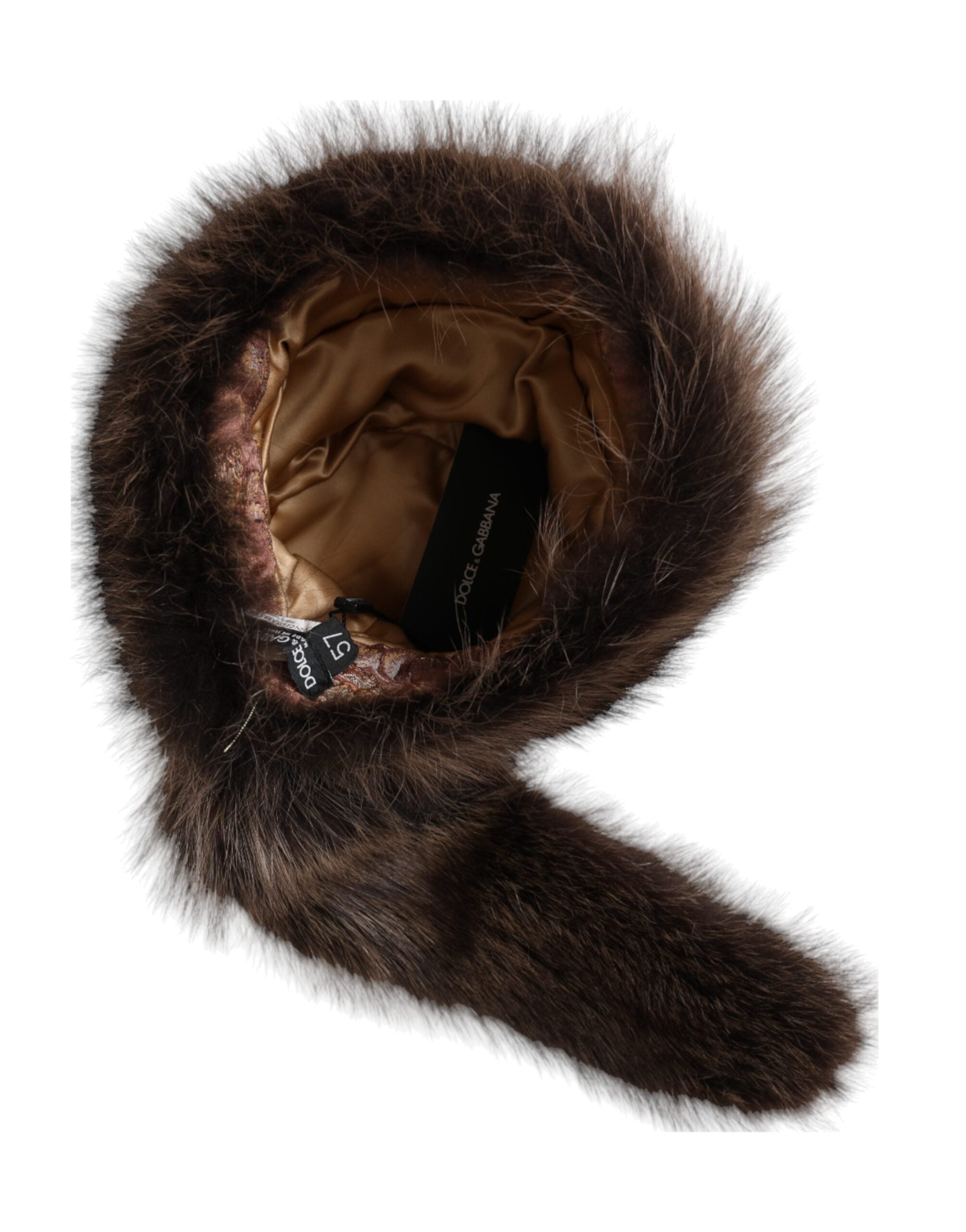 Dolce & Gabbana Women Brown Raccoon Fur Bucket Women's Hat