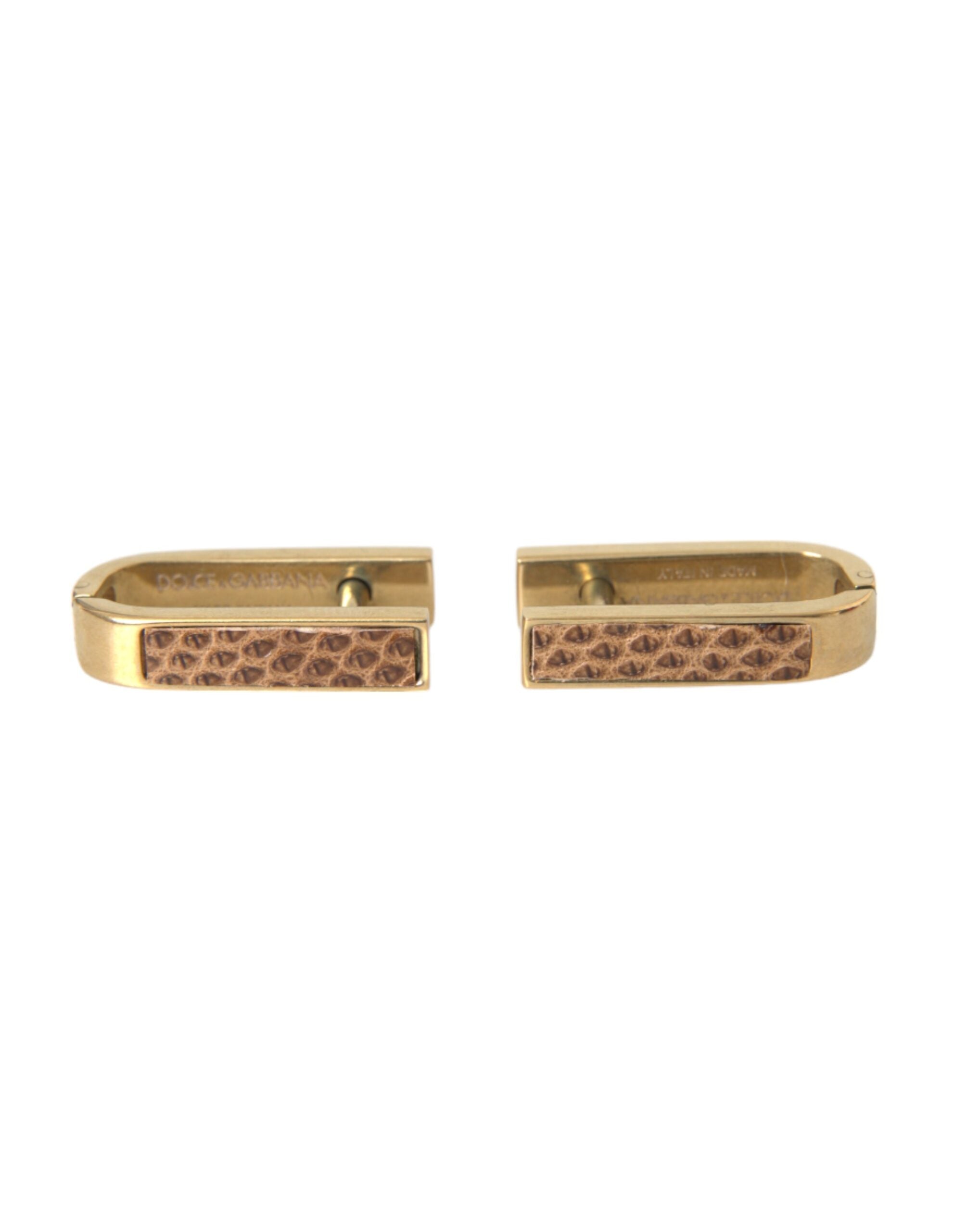 Dolce & Gabbana Gold Plated Metal Brass Pin Men Men's Cufflinks