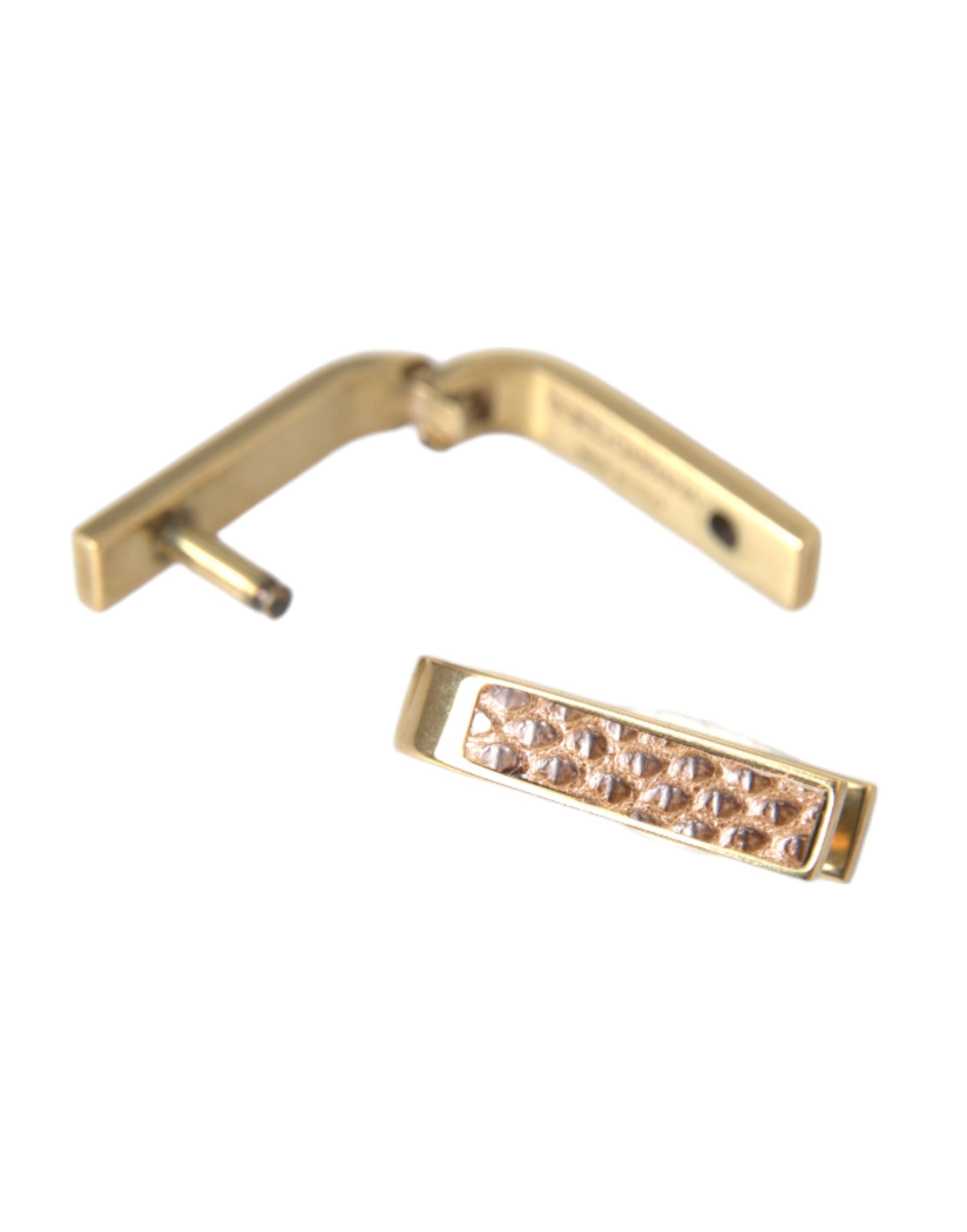 Dolce & Gabbana Gold Plated Metal Brass Pin Men Men's Cufflinks