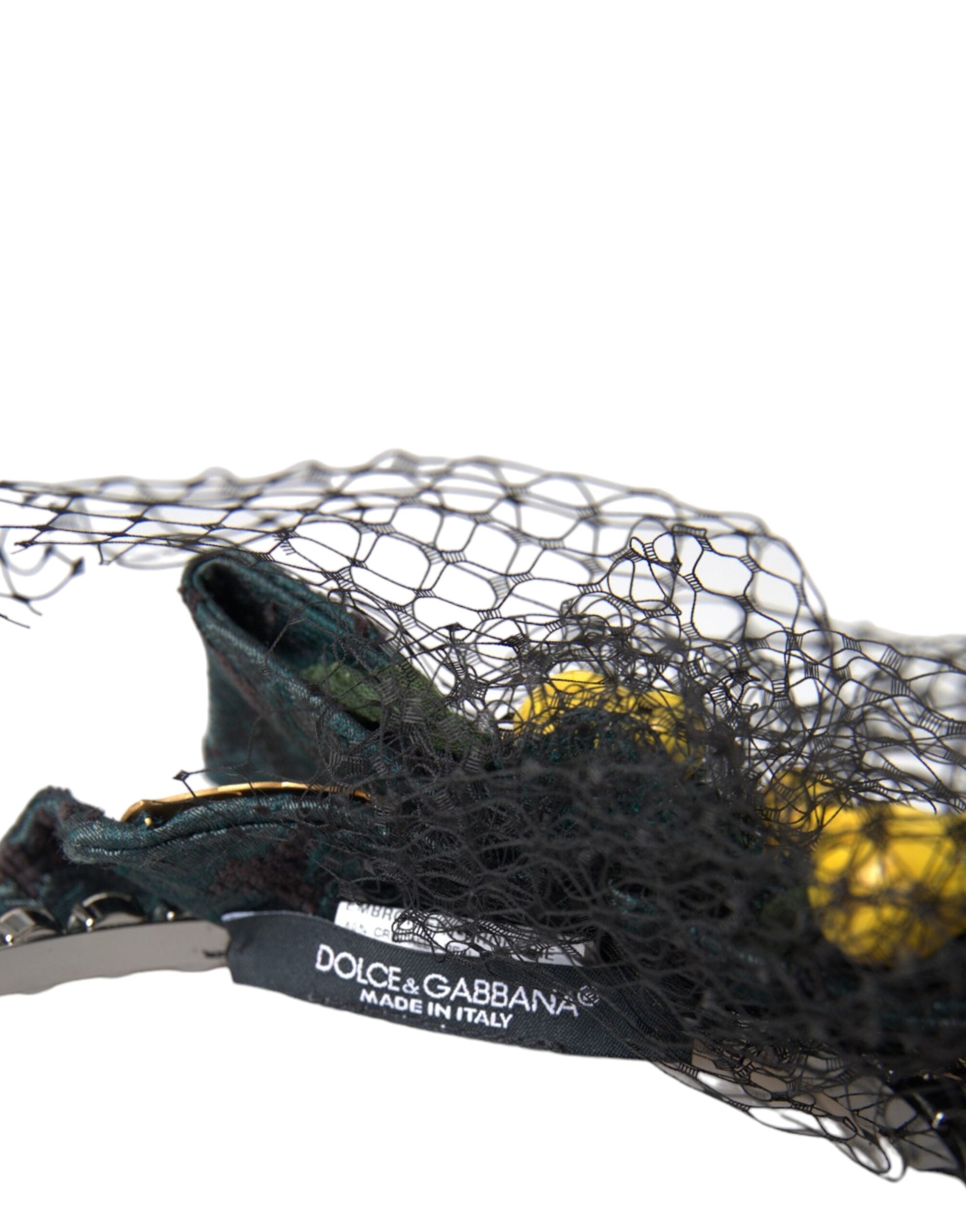 Dolce & Gabbana Black Lemons Sicily Purple Crystal Net Headband Women's Diadem