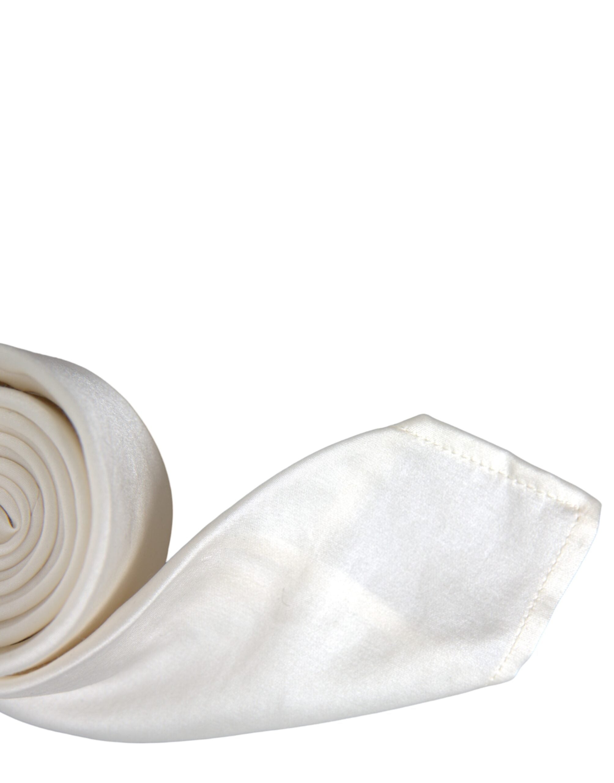 Dolce & Gabbana White Silk Blend Adjustable Tie Men's Men