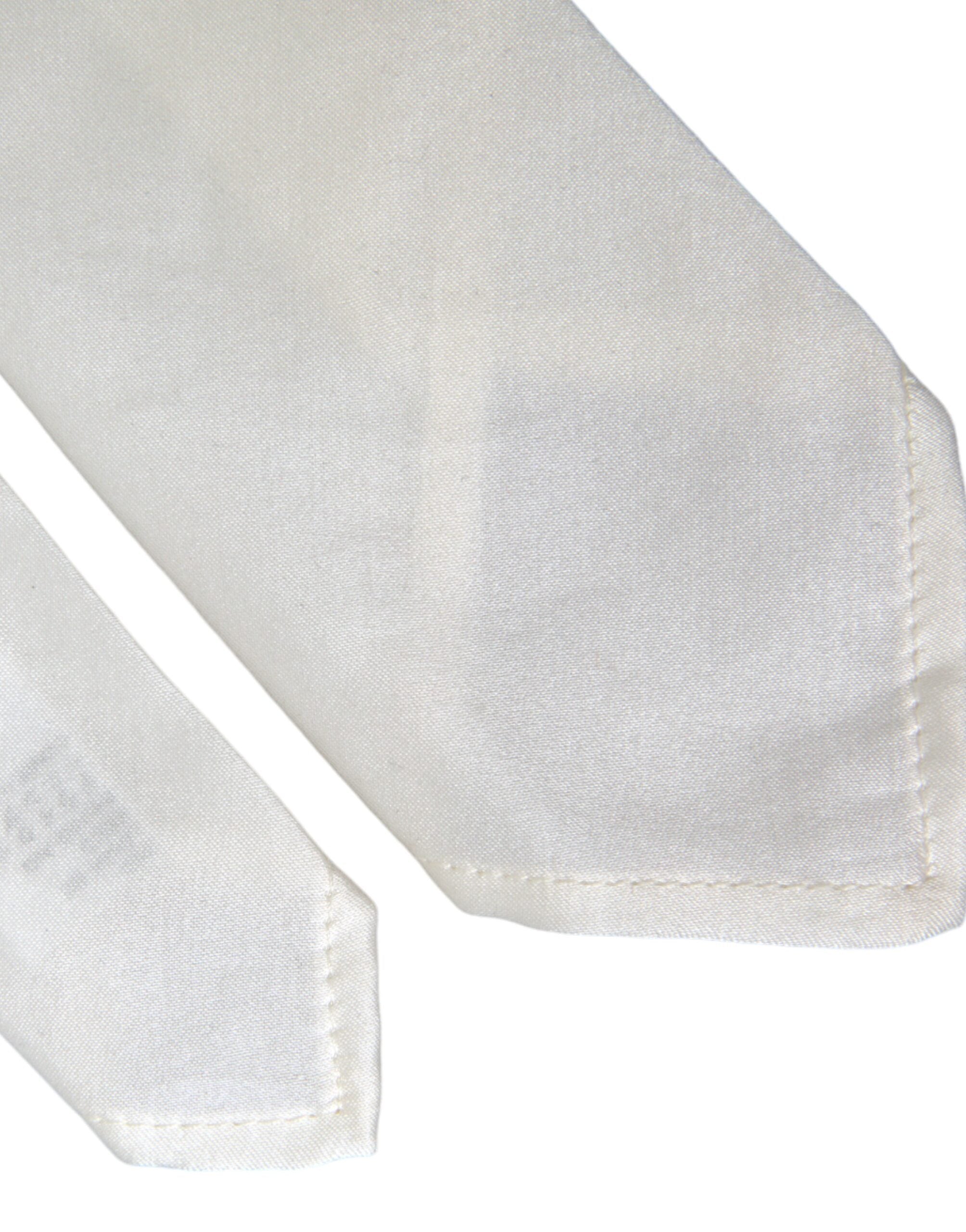 Dolce & Gabbana White Silk Blend Adjustable Tie Men's Men