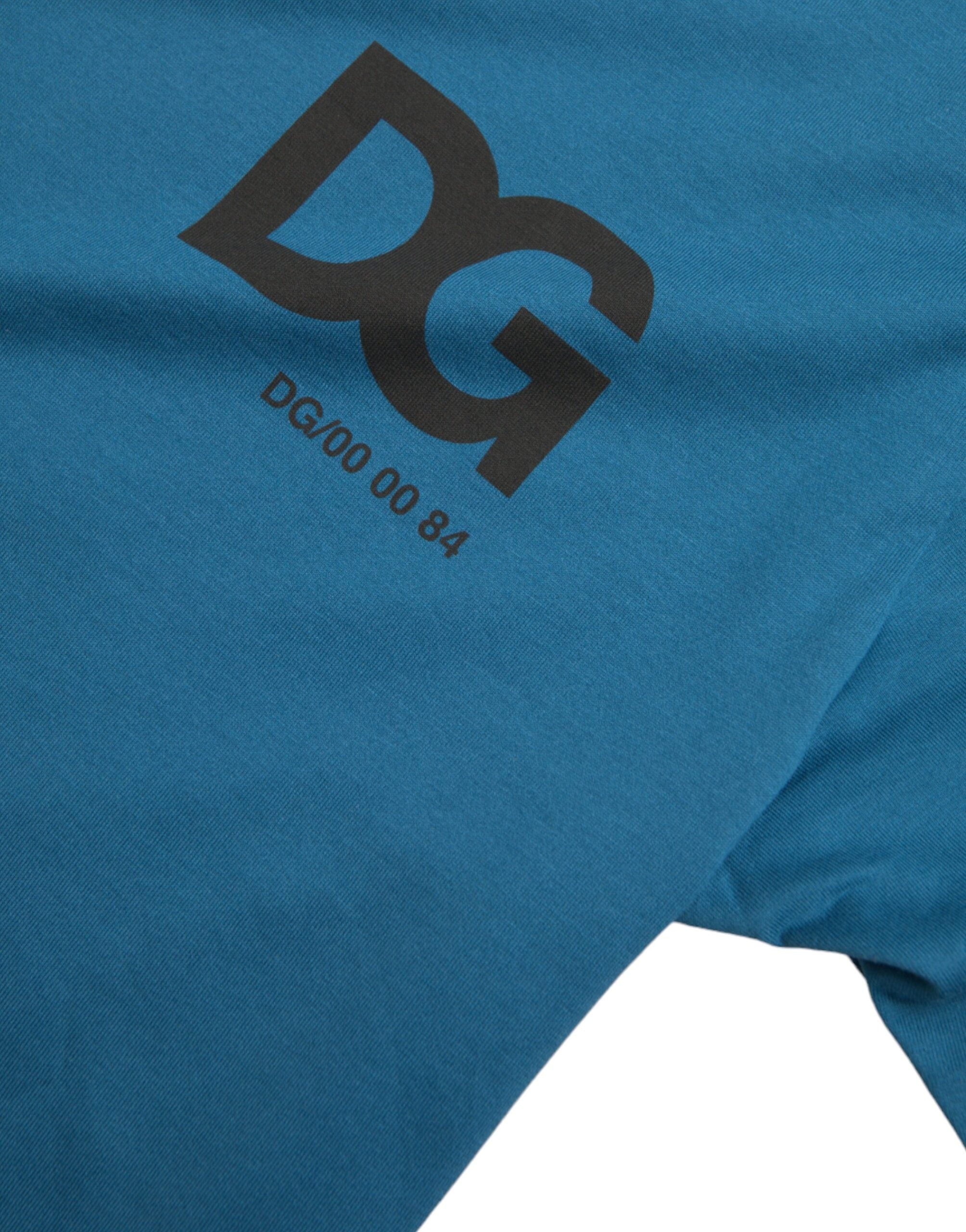 Dolce & Gabbana Blue Logo Round Neck Short Sleeves Men's T-shirt
